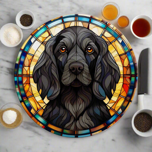 Cocker Spaniel Black Glass Suncatcher Worktop Saver
